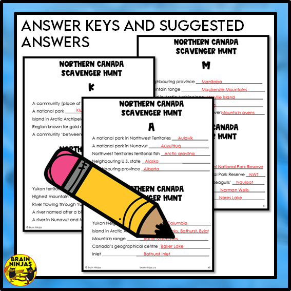 Northern Canada Geography Scavenger Hunt | Paper and Digital