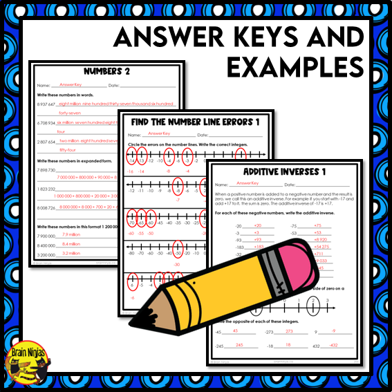 Numbers and Integers Interactive Math Unit | Paper | Grade 6