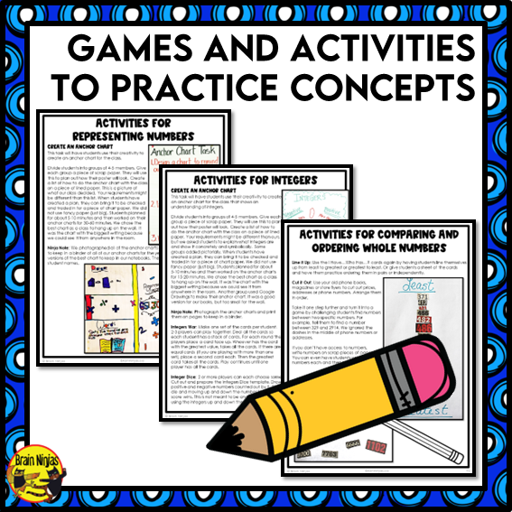 Numbers and Integers Interactive Math Unit | Paper | Grade 6