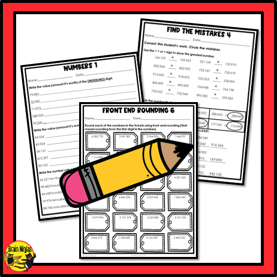 Alberta Math Curriculum Number Worksheets Bundle | Paper | Grade 5