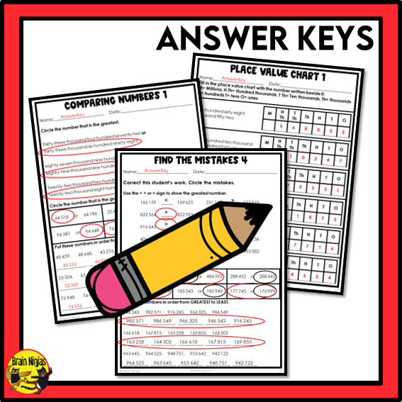 Alberta Math Curriculum Number Worksheets Bundle | Paper | Grade 5