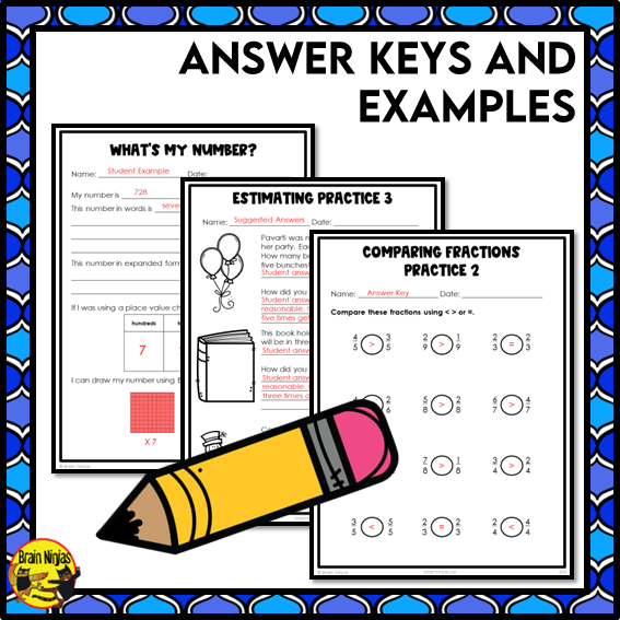 Numbers and Fractions Interactive Math Unit | Paper | Grade 3