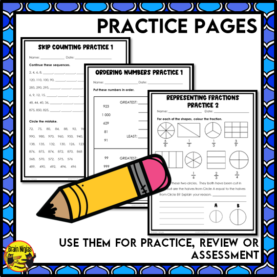 Numbers and Fractions Interactive Math Unit | Paper | Grade 3