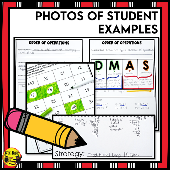 Number Operations Math Interactive Notebook Unit | Paper | Grade 4 Grade 5
