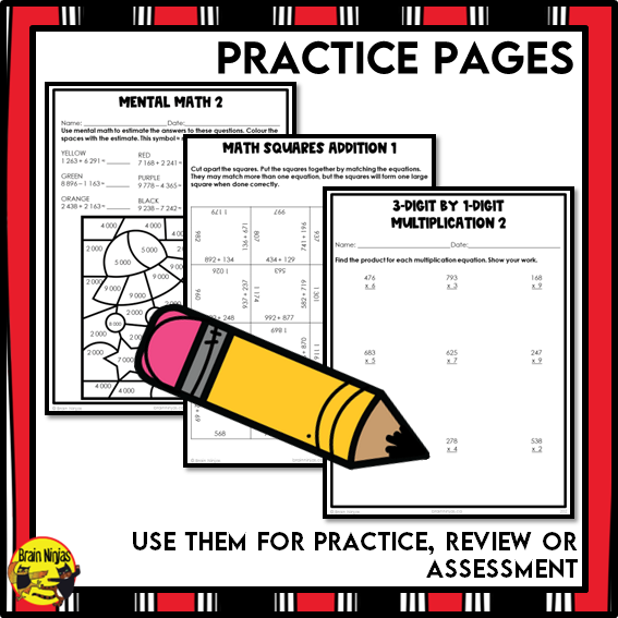 Number Operations Math Interactive Notebook Unit | Paper | Grade 4 Grade 5