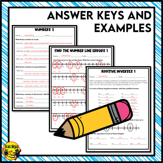 Numbers and Integers Interactive Math Unit | Paper | Grade 5 Grade 6