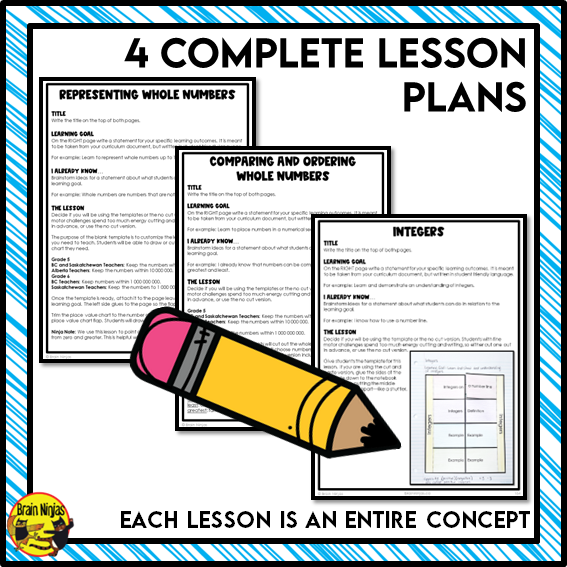 Numbers and Integers Interactive Math Unit | Paper | Grade 5 Grade 6