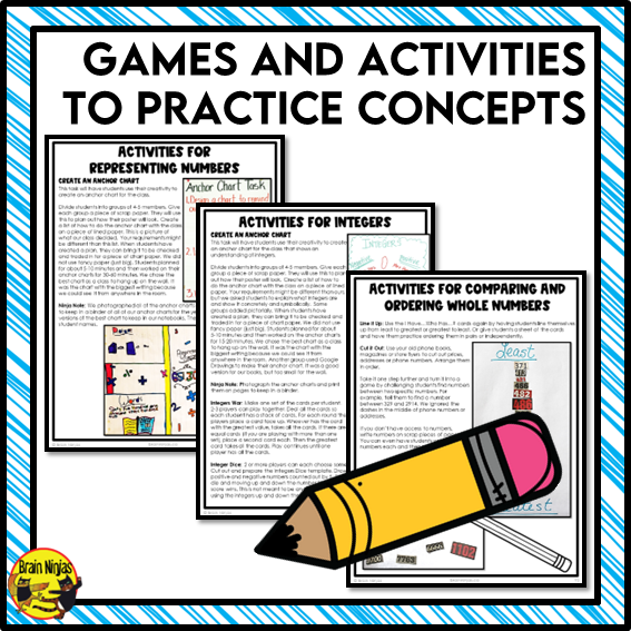 Numbers and Integers Interactive Math Unit | Paper | Grade 5 Grade 6