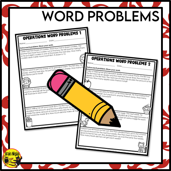 Order of Operations Math Worksheets | Whole Numbers, Parentheses and Exponents | Paper