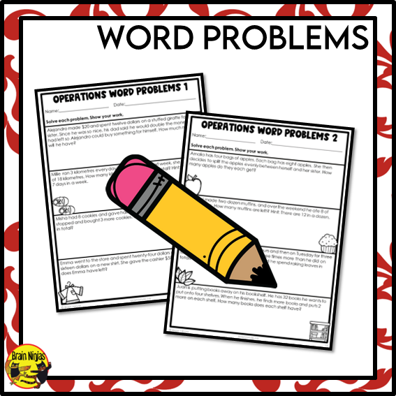 Order of Operations Math Worksheets | Whole Numbers and Parentheses | Paper