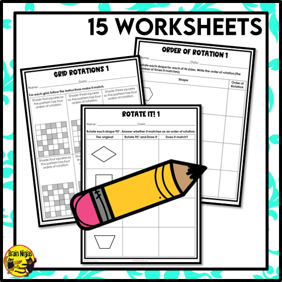 Rotational Symmetry and Order of Rotation Math Worksheets | Paper