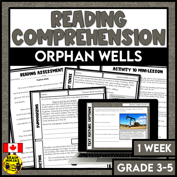 Orphan Wells Reading Comprehension Activities | Paper and Digital