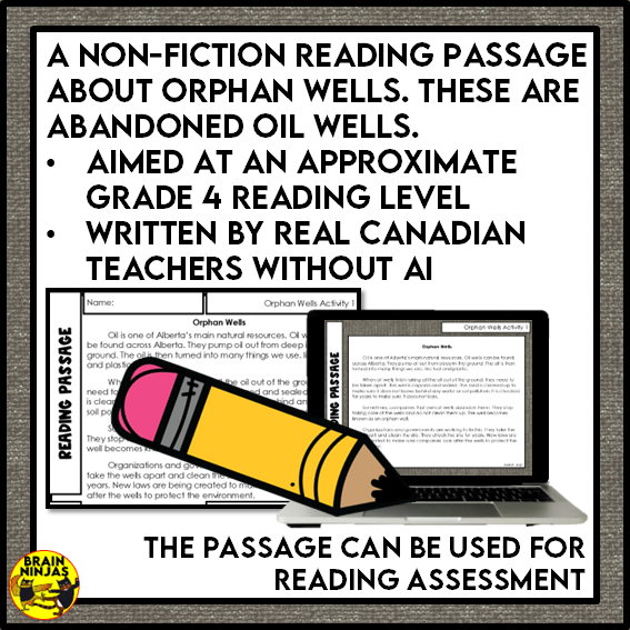 Orphan Wells Reading Comprehension Activities | Paper and Digital