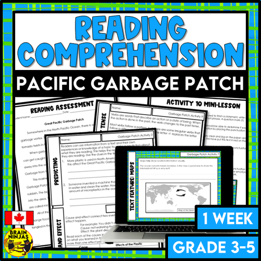 Pacific Garbage Patch Reading Comprehension Activities | Paper and Digital
