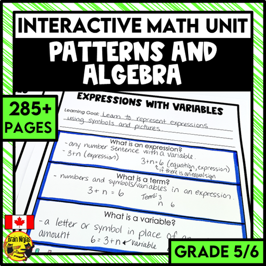Patterns and Algebra Interactive Math Unit | Paper | Grade 5 Grade 6