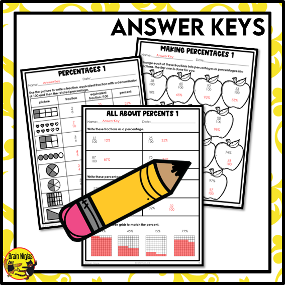 Calculating and Representing Percent Math Worksheets | Paper