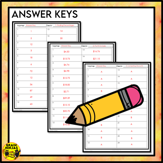 Finding and Comparing Percentages Task Cards | Paper and Digital