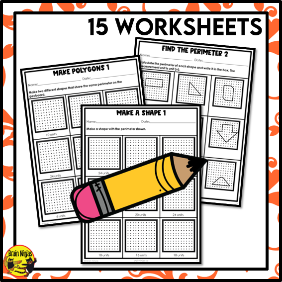 Perimeter of Regular and Irregular Polygons with Geoboards Math Worksheets | Paper