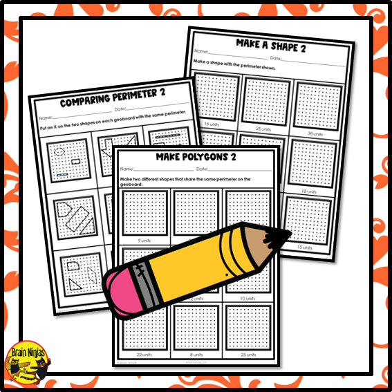 Perimeter of Regular and Irregular Polygons with Geoboards Math Worksheets | Paper