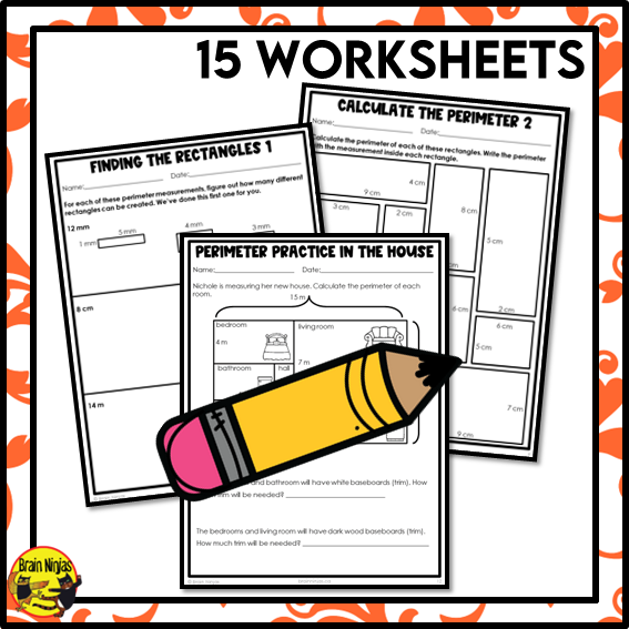 Perimeter of Rectangles Math Worksheets | Paper | Metric Units