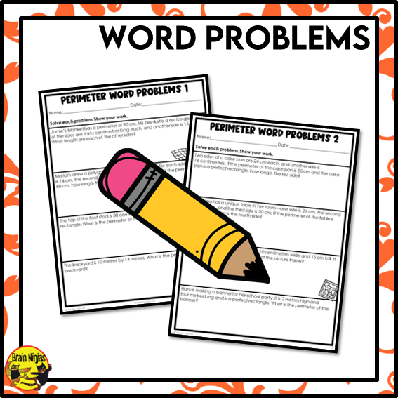 Perimeter of Regular and Irregular Polygons Math Worksheets | Paper | Metric Units | Grade 3