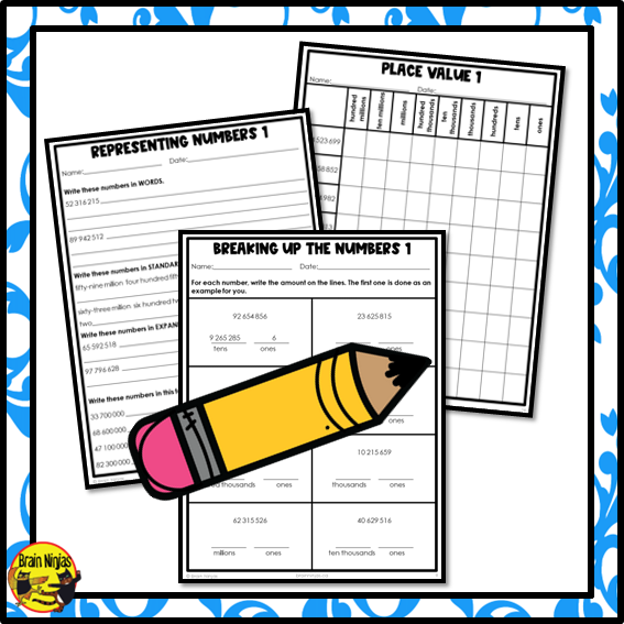 Place Value to 1 000 000 000 Math Worksheets | Paper | Grade 6
