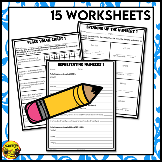 Place Value to 10 000 000 Math Worksheets | Paper | Grade 5 Grade 6