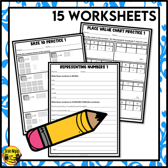 Place Value to 100 000 Math Worksheets | Paper
