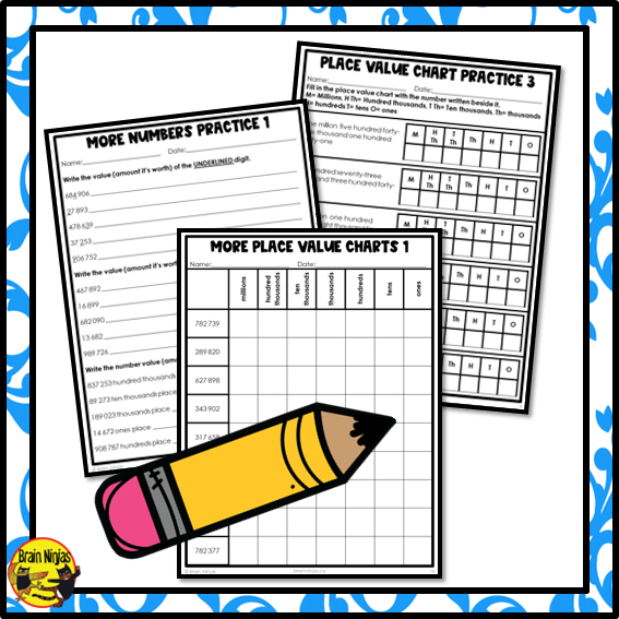 Place Value to 1 000 000 Math Worksheets | Paper | Grade 4 Grade 5