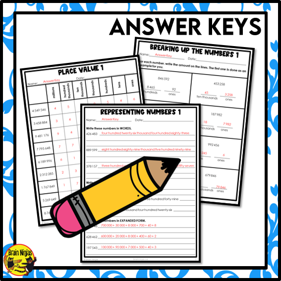 Place Value to 10 000 000 Math Worksheets | Paper | Grade 5 Grade 6