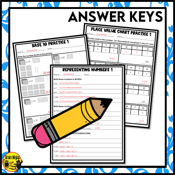 Place Value to 100 000 Math Worksheets | Paper