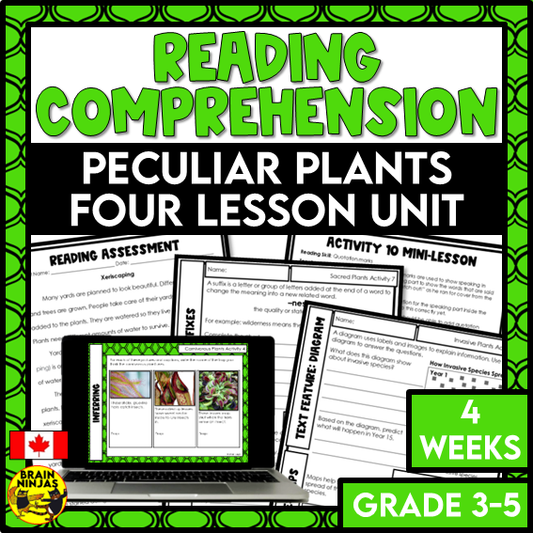 Plants Unit Reading Comprehension Activities | Paper and Digital