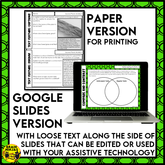 Plants Unit Reading Comprehension Activities | Paper and Digital