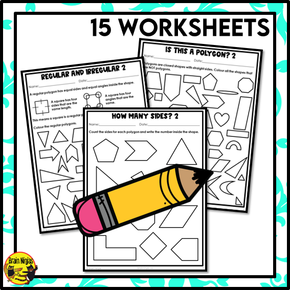 Attributes of Polygons Math Worksheets | Paper