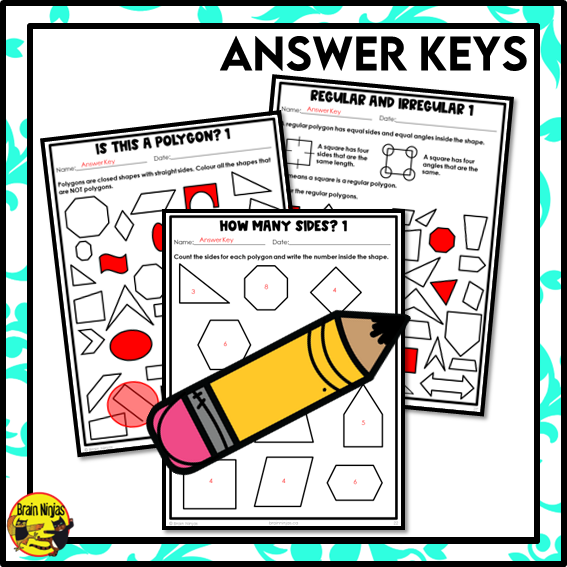 Attributes of Polygons Math Worksheets | Paper