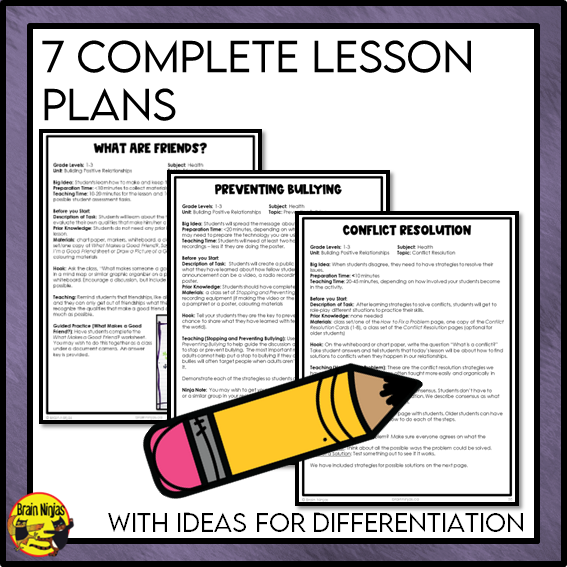 Positive Relationships, Anti-Bullying, Kindness and Friendship | Health and Wellness Unit | Paper and Digital | Grades 1 to 3