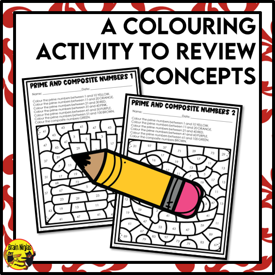 Prime and Composite Numbers within 100 Math Worksheets | Paper