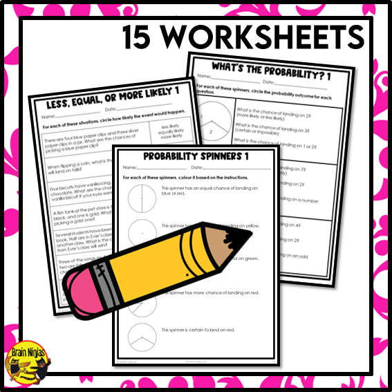 Introducing Probability Outcomes Math Worksheets | Paper | Single Event | Grade 3