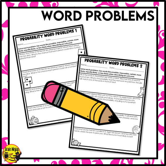 Introducing Probability Outcomes Math Worksheets | Paper | Single Event | Grade 3