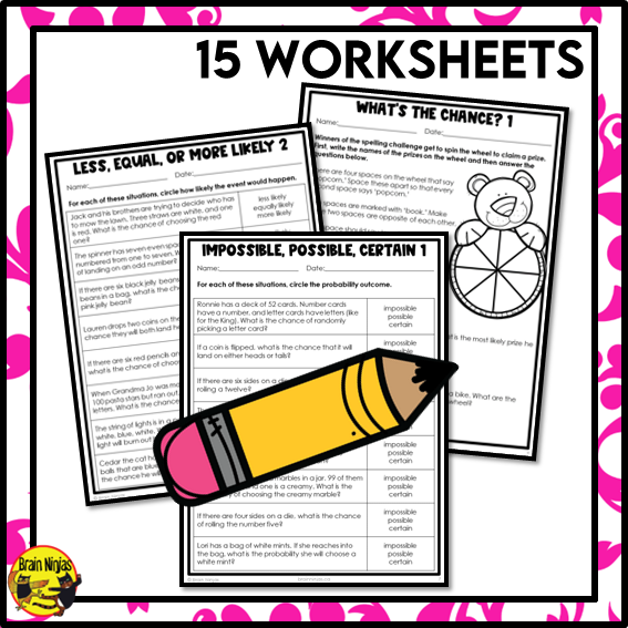 Probability Outcomes Math Worksheets | Paper | Single Event