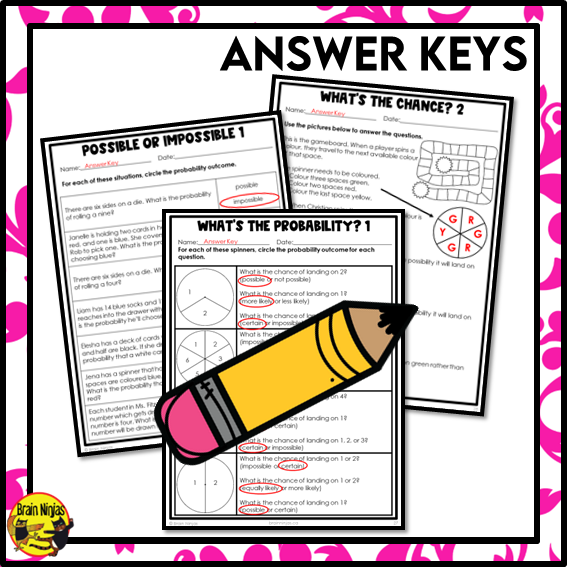Probability Outcomes Math Worksheets | Paper | Single Event