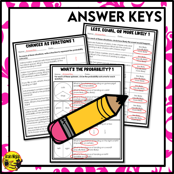 Predicting Probability Outcomes Math Worksheets | Paper | Single Event | Grade 5