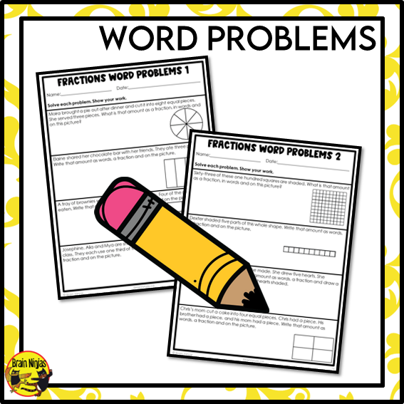 Representing Proper Fractions Math Worksheets | Paper