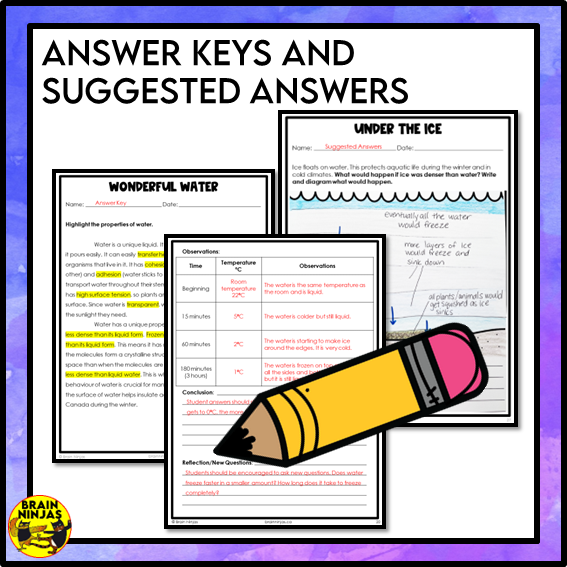 Properties of Water Lesson Experiments and Activities | Paper and Digital