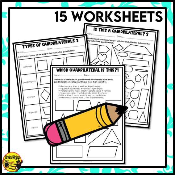 Naming Quadrilaterals Math Worksheets | Paper