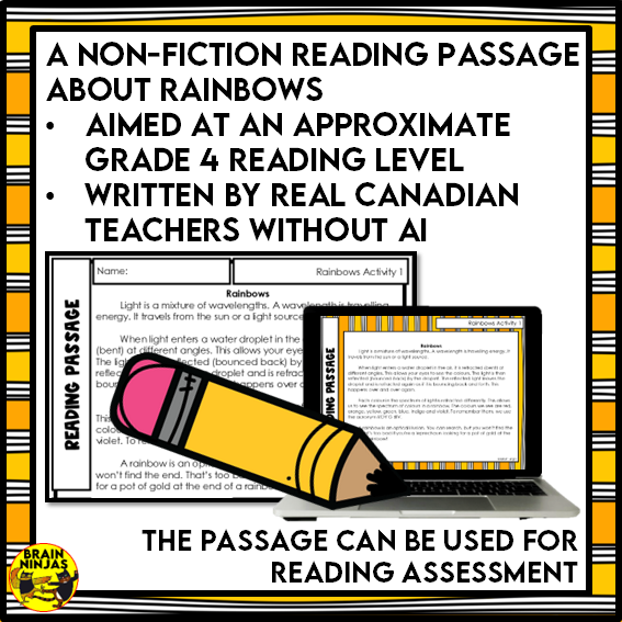 Rainbows Reading Comprehension Activities | Paper and Digital