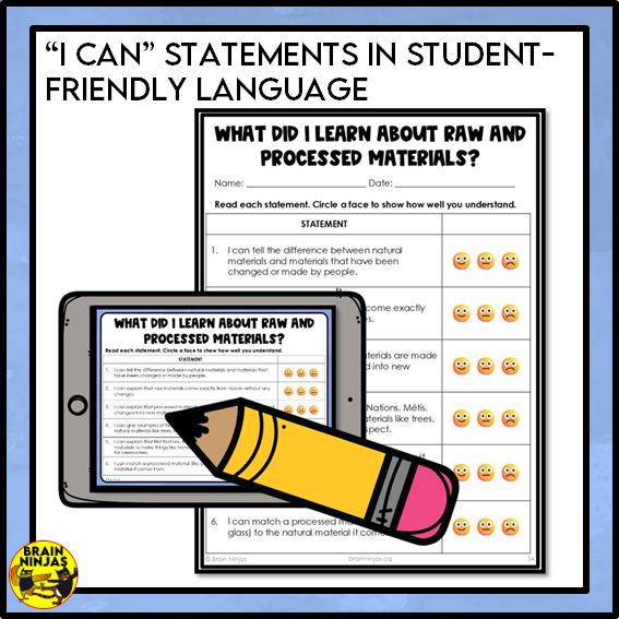 Raw and Processed Materials Lesson and Activities | Paper and Digital