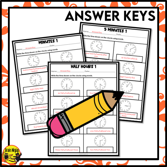 Reading Analog Clocks Hours to Minutes Math Worksheets | Paper