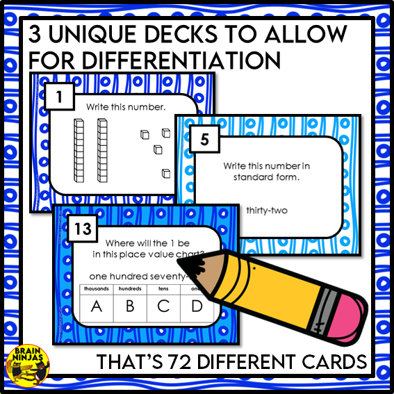 Representing Numbers to 1 000 Math Task Cards | Paper and Digital
