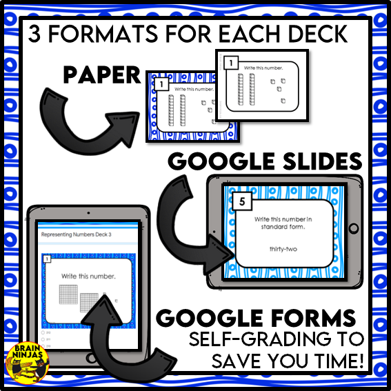 Representing Numbers to 1 000 Math Task Cards | Paper and Digital